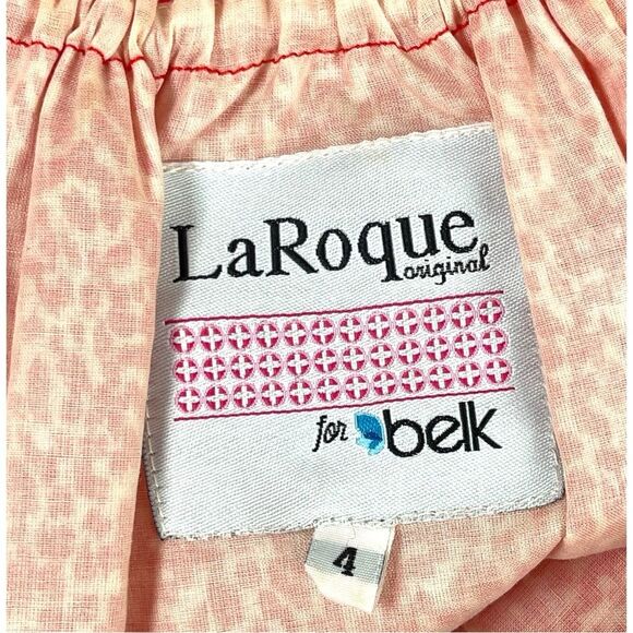 LaRoque Red Spotted Animal Print Flounce Ruffle Halter Mini Dress Women’s Size 4 - Picture 4 of 9